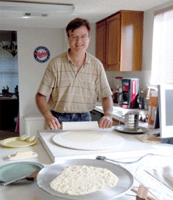 Early Thanksgiving in Austin TX with son Brad. Making lefse is a family requirement of course.