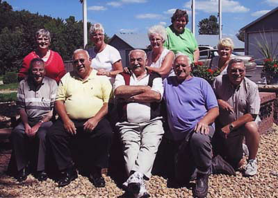 Get Together Summer 2006: Al Malecha, Ken Mracek, Chico Krenik, George Mach & Fred Malecha.
Back Row: Cathy Malecha, Bonnie Dupay, Clarice Krenik, Carol Mach & Jean Malecha.